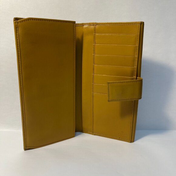 Gucci Vintage Leather and Canvas Double Hook Long Wallet - Preowned - Picture 10 of 15